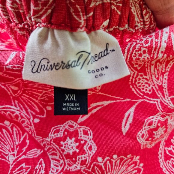 Universal Thread Womens Coral Paisley Ruffle Wrap Skirt XXL Cotton/Rayon Blend - Picture 4 of 16